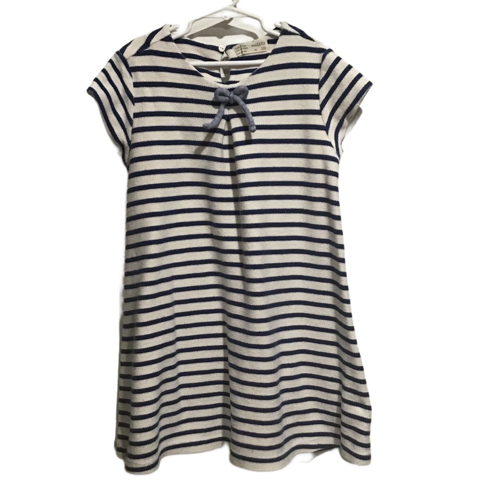 Zara Girls’ Striped Shift‎ Dress Short Sleeve Blue White Nautical